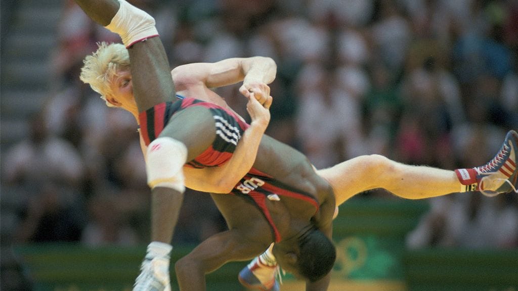 Atlantan olympialaisissa 1996 Marko Asell ja Kuuban Feliberto Aquilera. Asell sai lopulta olympiahopeaa.