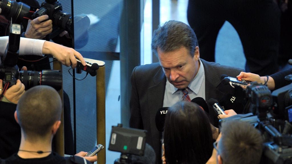 Kansanedustaja Ilkka Kanerva Helsingin käräjäoikeudessa 14.11.2011