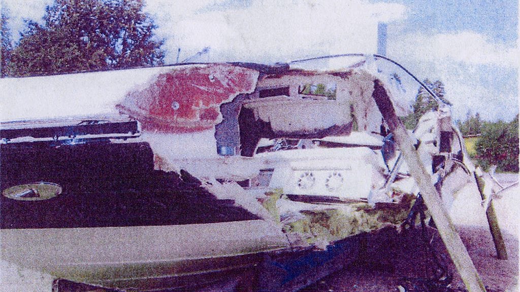 Turmavene Karjaan varastoalueella kesäkuussa 2010. Poliisin esitutkintamateriaalia.