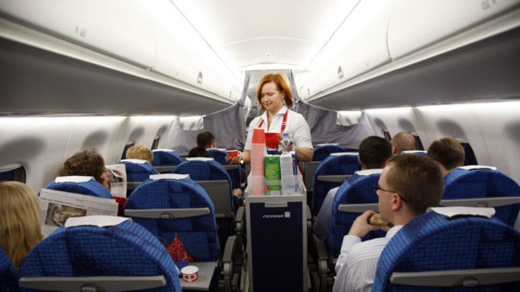Finnairin turistiluokka. (lehtikuva)