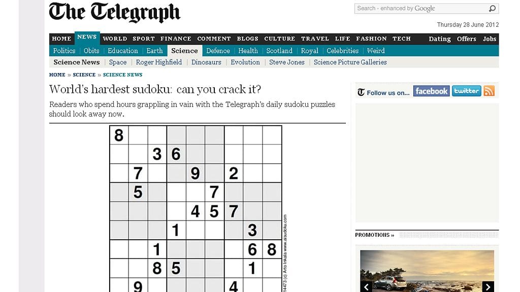 Kuvakaappaus Telegraphin verkkosivuilta.