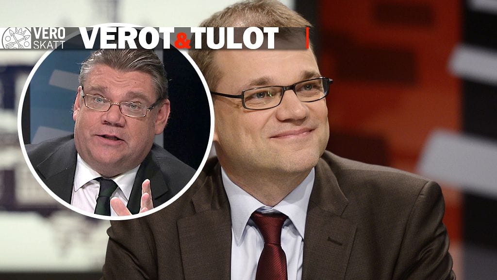 Perussuomalaisten puheenjohtaja Timo Soini ja keskustan puheenjohtaja Juha Sipilä.