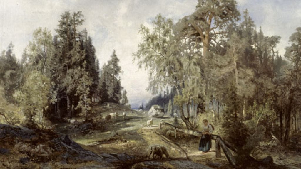 Werner Holmberg, Maisema lampaineen, 1860, 68,5X103, Öljy ja kangas, Ateneumin taidemuseo, Valtion taidemuseo Kuvataiteen Keskusarkisto Jukka Romu