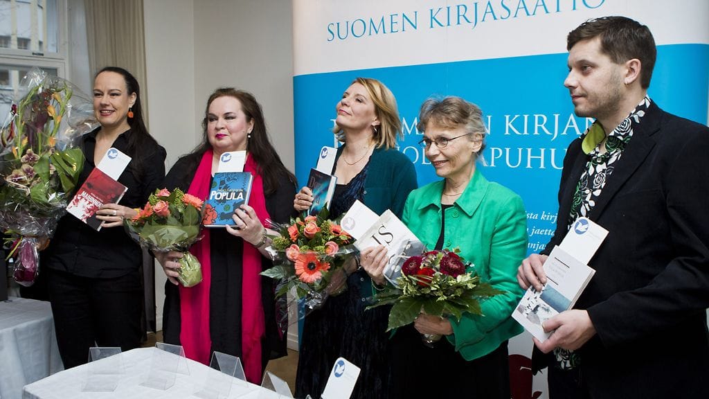 Finlandia palkintoehdokkaat. Kuvasta puuttuu ehdokkaana myös ollut Juha Seppälä.