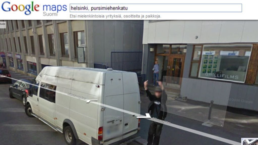 Google maps näkymä Helsingin Pursimiehenkadulta.