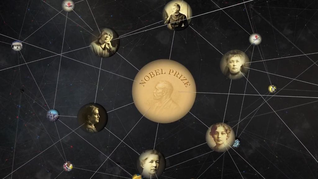 Googlen Knowledge Graph pyrkii ymmärtämään hakusanojen merkityksiä ja löytämään eri asiakokonaisuuksien keskinäisiä kytköksiä. Kuvakaappaus Googlen YouTube -videosta.