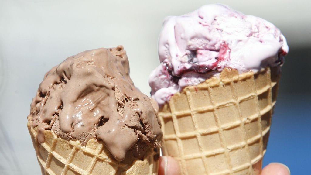 Tampereen Jäätelöliike tunnetaan Minetti-tuotemerkistä. Kuvituskuva.
