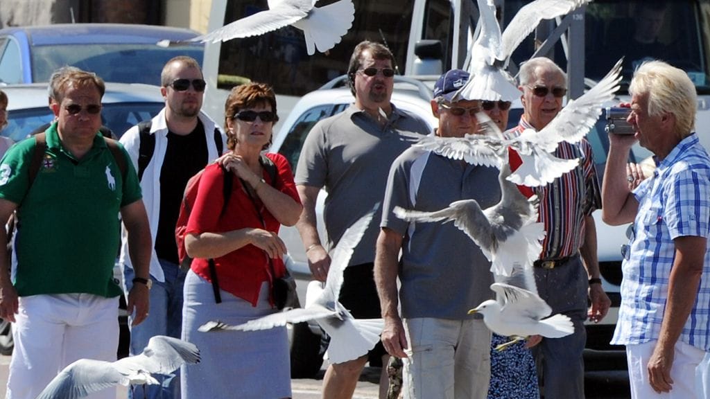 Taskuvarkaiksi pakotetut nuoret työskentelivät turistien liepeillä. Kuvituskuva.