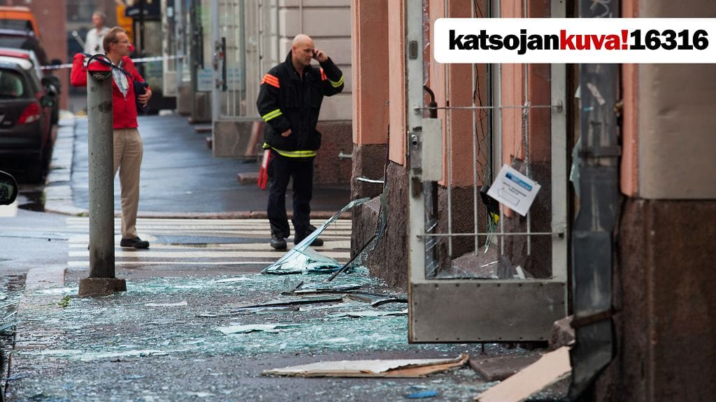 Sukellusliikkeessä tapahtunut räjähdys säikäytti seudun asukkaita Helsingissä. Kuva: Lassi Rinne