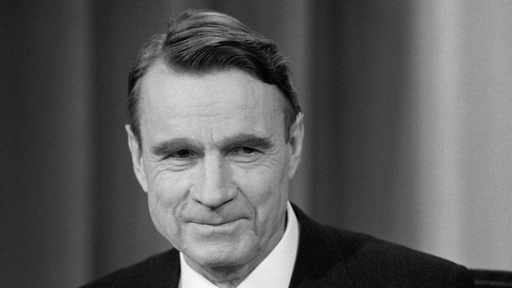 Presidentti Mauno Koivisto Pasilan TV-studiolla 27. lokakuuta 1981.