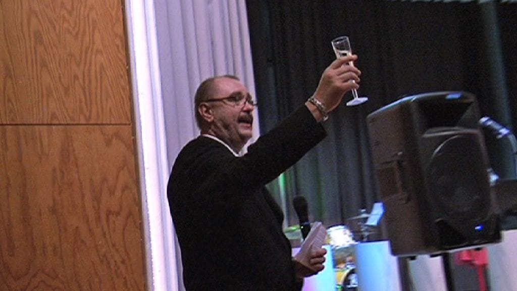 Myllykosken tehtaan viimeinen juhla joulukuussa 2011.