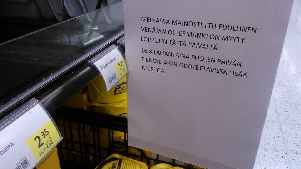 Ensimmäiset erät ns. Venäjä-juustoja loppuivat nopeasti kaupoista.