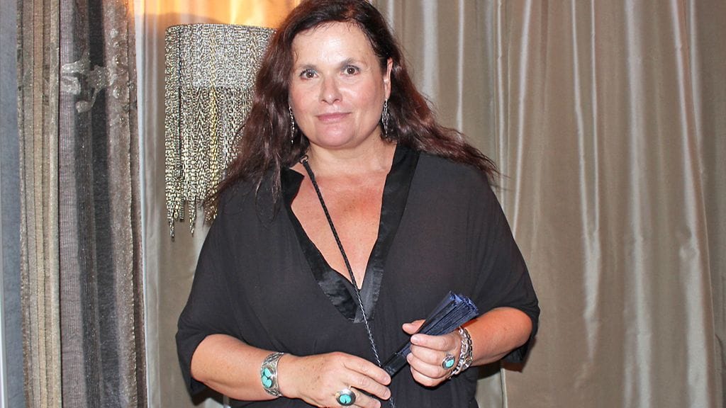 Laila Snellman Anne Kukkohovin ekokosmetiikkasarjan lanseeraustilaisuudessa.