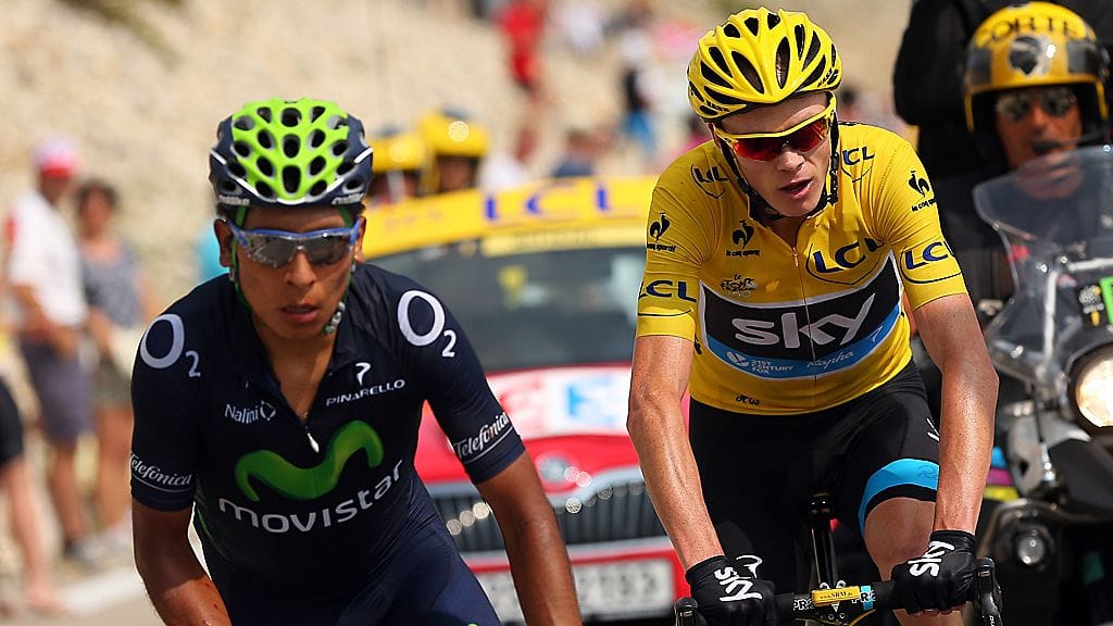 Nairo Quintana ja Chris Froome Ranskan ympäriajossa 2013.