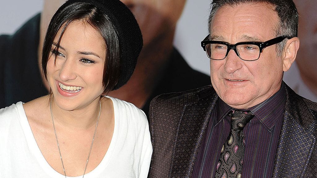 Zelda ja Robin Williams. Zelda on nyt 25-vuotias.