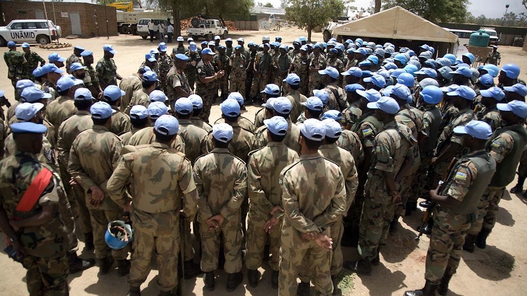 YK:n rauhanturvaajia Etelä-Sudanissa. Kuvituskuva.