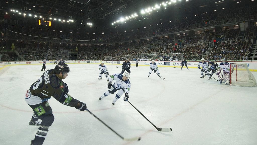 Dinamo Moskova Medvescakin vieraana Kroatian Zagrebissa.