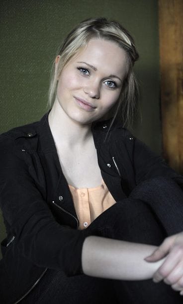 Näyttelijä Sanni Kurkisuo Miss Farkku-Suomi -elokuvan lehdistötilaisuudessa, 16. toukokuuta 2011.