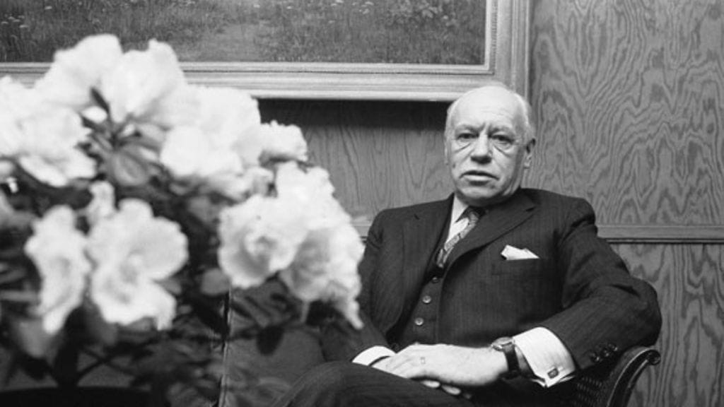 Nokia Oy:n pääjohtaja, vuorineuvos Björn Westerlund kuvattuna 60-vuotissyntymäpäivänä 26. tammikuuta 1972. Kuva: Lehtikuva