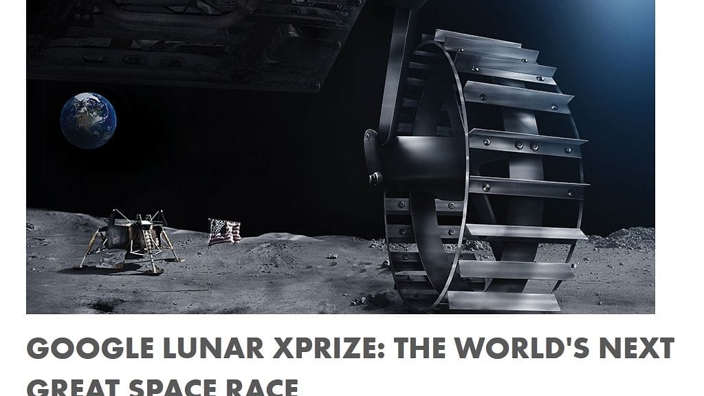 Kuvakaappaus Google Lunar XPrize -sivustolta.