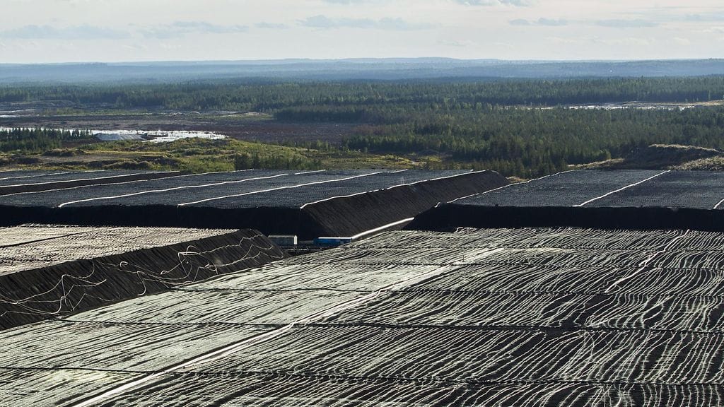 Primääriliotuskasa-alue Talvivaaran kaivoksella syyskuussa 2014.