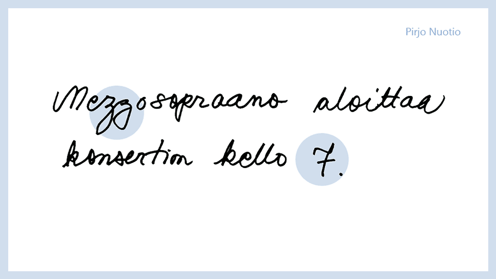 Pirjo Nuotio käsiala