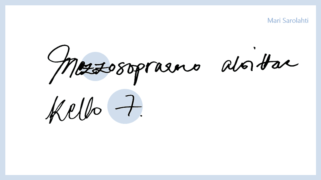 Mari Sarolahti käsiala