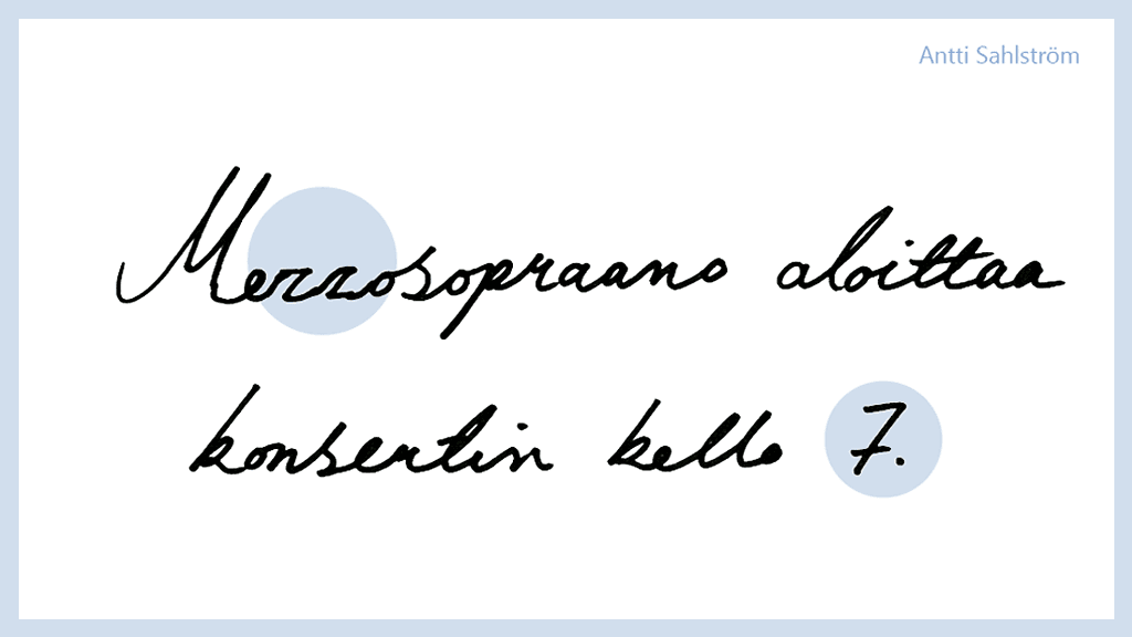 Antti Sahlström käsiala