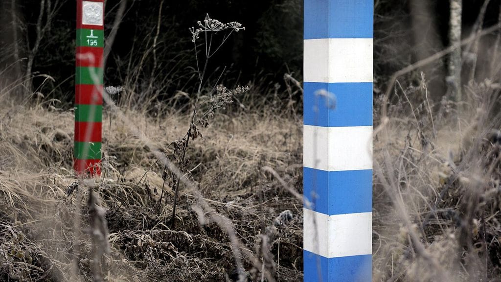 Rajapyykkejä Suomen ja Venäjän raja-alueella.