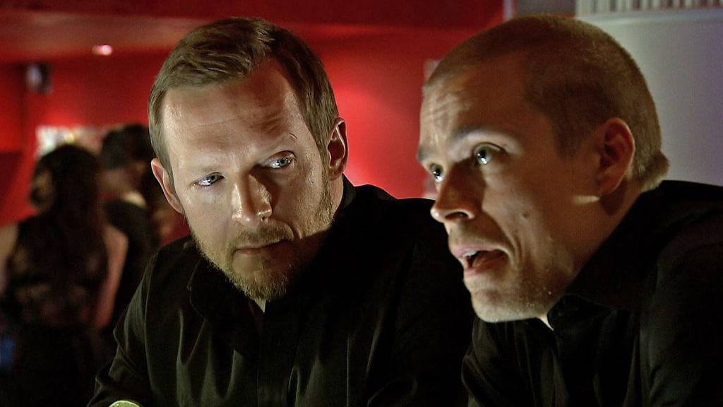 Salatut elämät - Sebastian ja Sergei (Jarkko Nyman ja Tero Tiittanen).