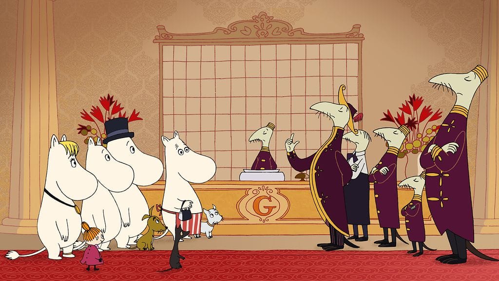 Kuva elokuvasta Muumit Rivieralla. Alkuperäisen sarjan kuvia ei ole saatavilla tekijänoikeuksellisista syistä.