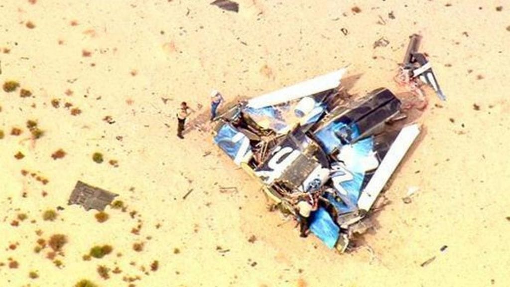 Tältä näyttää onnettomuuspaikalla. Amerikkalaisen CBS-tv-yhtiön Twitter-tilistä  kuvakaappaus.