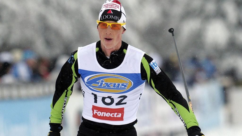 Kari Varis SM-hiihdoissa tammikuussa 2013.