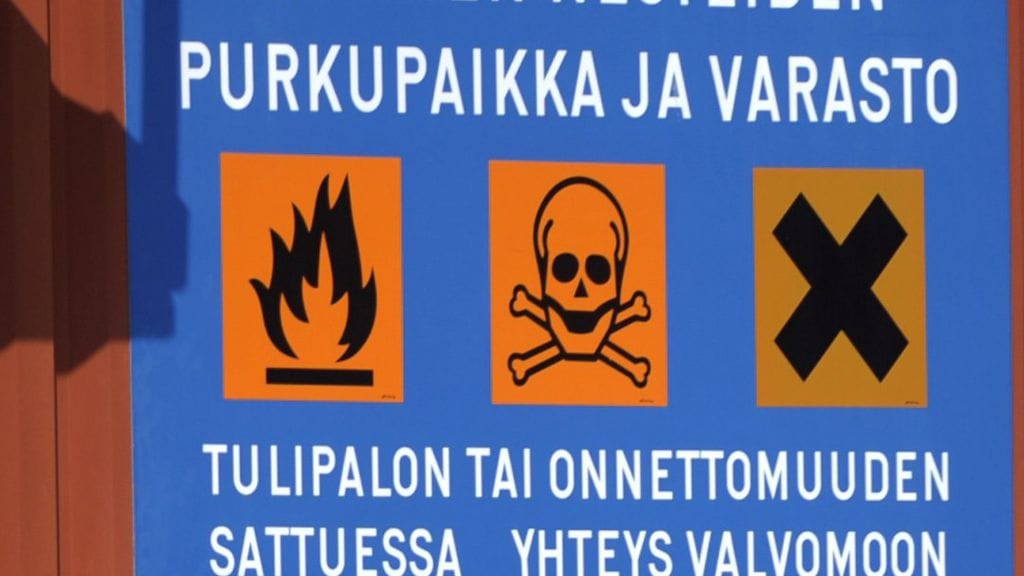 Nämä vanhat varoitusmerkit vaihtuvat uusiin punavalkomustiin merkkeihin.