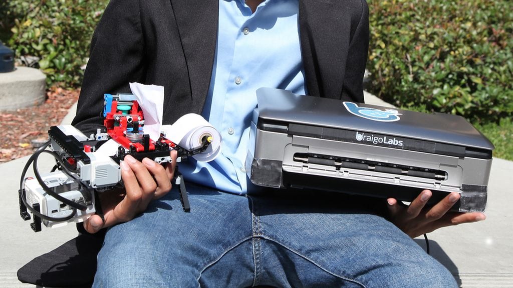 Shubham Banerjee holding Braigo v1.0 and v2.0 2