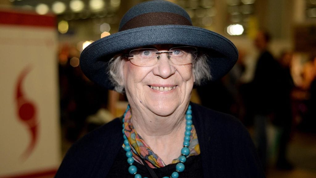 Taiteen akateemikko, kirjailija Kirsi Kunnas Helsingin kirjamessuilla 26.10.2014.