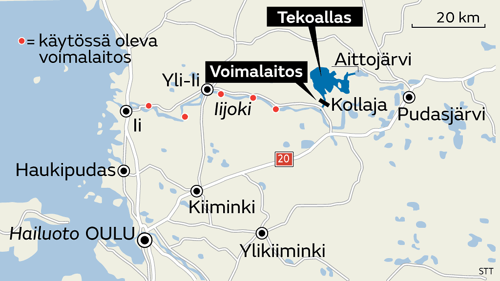 Kollaja tekoallas kartta STT