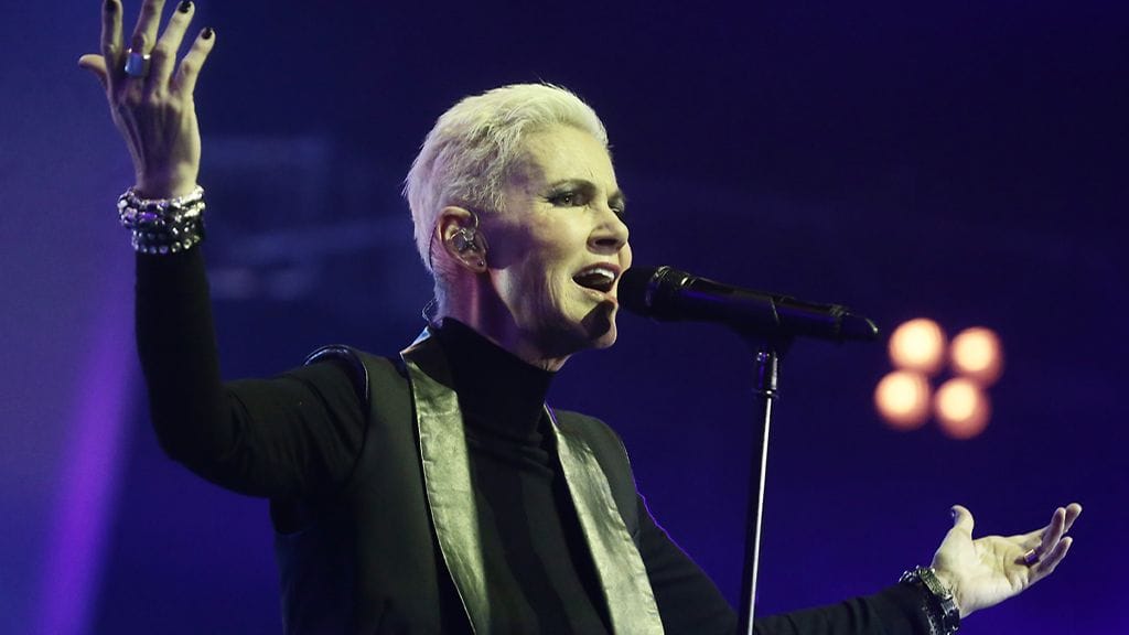 Roxette ja Marie Fredriksson esiintymässä Venäjällä 20.11.2014.