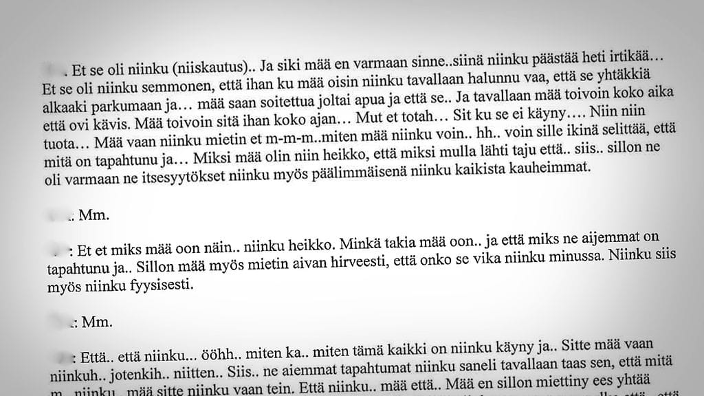 Ote kuulustelupöytäkirjasta.