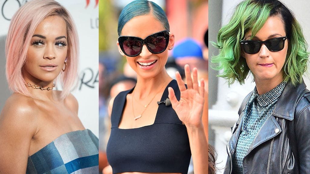 Rita Ora, Nicole Richie ja Katy Perry ovat vain muutamia tähtiä, jotka värjäsivät tukkansa karkkiväreillä tänä vuonna.