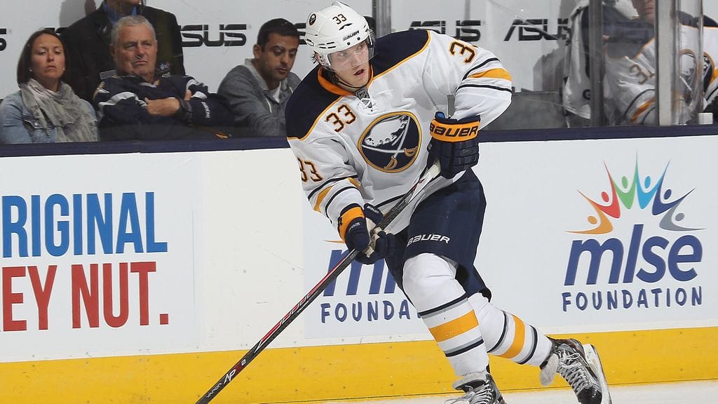 Joel Armia Buffalon paidassa harjoitusottelussa syyskuussa.