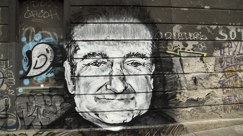 Robin Williamsin muistolle tehty maalaus