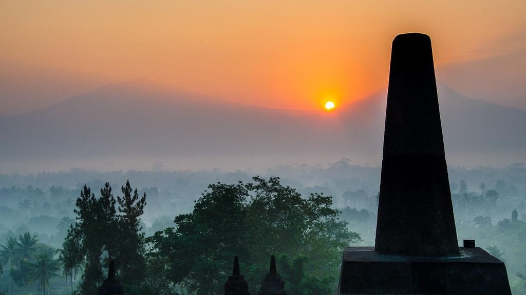 Kuva Borobudurin temppeleiltä, Jakarta, Indonesia.