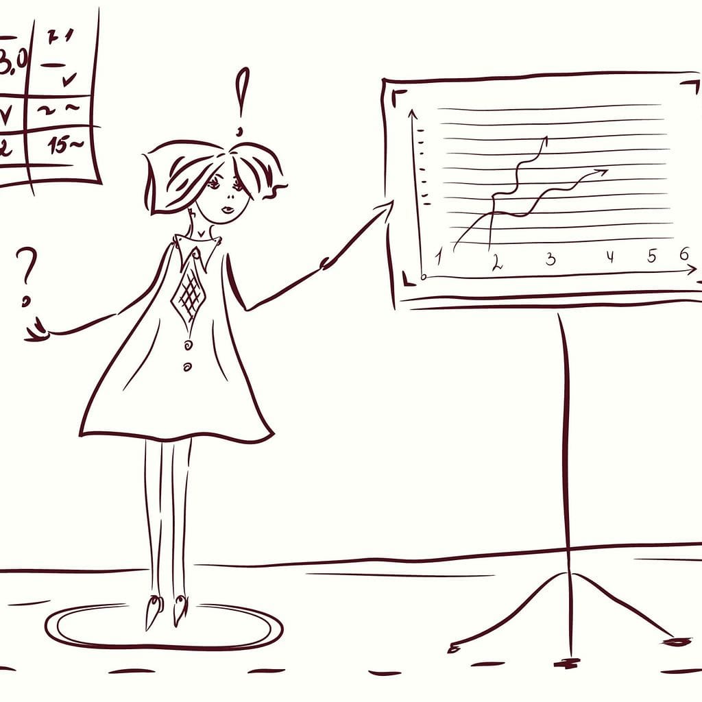 Nainen tekee työtä, piirros (1)