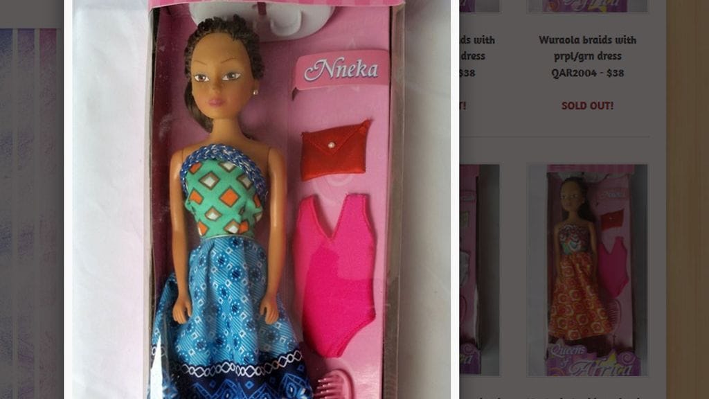 Sold out! Verkkokaupassa suuri osa Queens of Africa -nukeista on myyty loppuun. Kuvakaappaus SliceOfCake-verkkokaupasta.