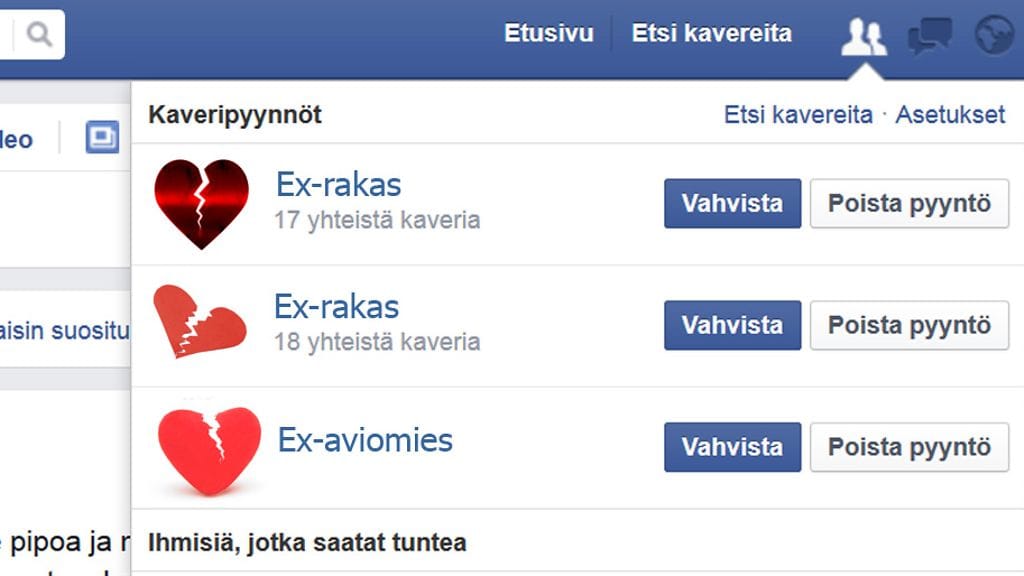 Exät haluavat FB-kaveriksi
