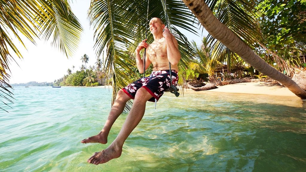 Lomailija Thaimaan rantakohteessa. Kuvituskuva.