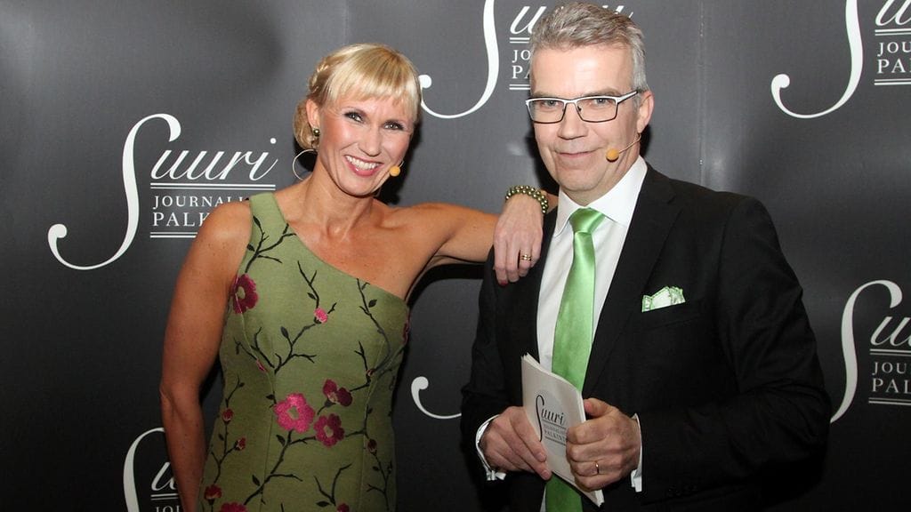 Ripsa Koskinen-Papunen ja Keijo Leppänen  Suuressa Journalistigaalassa.