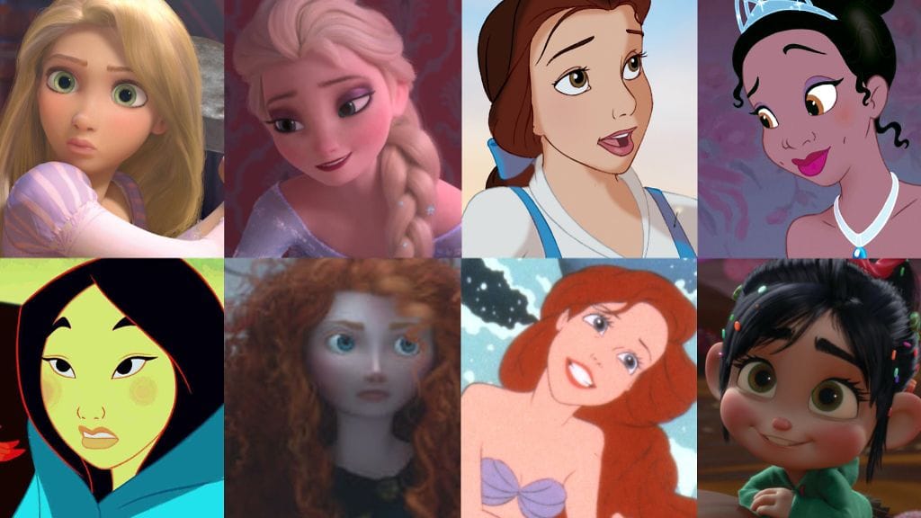 Huomaatko Disneyn naishahmojen kasvoissa jotain erikoista?