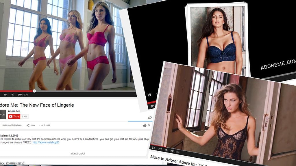 Adore Me -brändin mainokset.